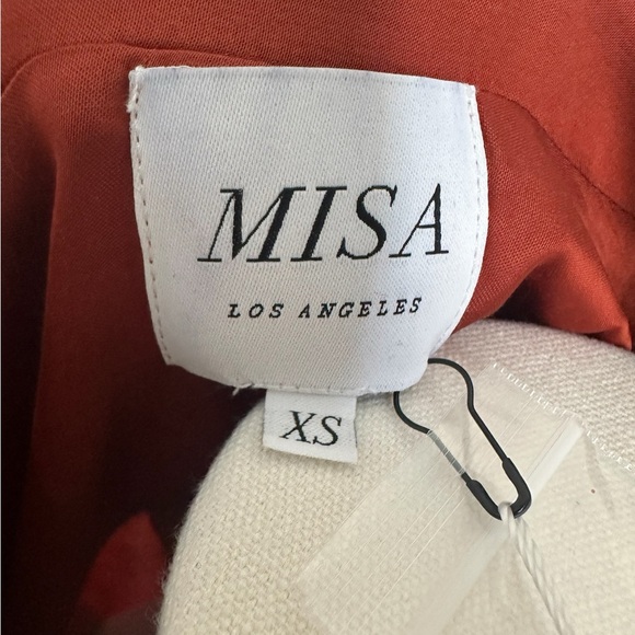 Misa Los Angeles Burnt Orange Satin Long Sleeve Mini Dress Women XS Small Medium - Picture 10 of 12